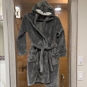 L.L. Bean Gray Kids Pajama Robe with Animal Hood